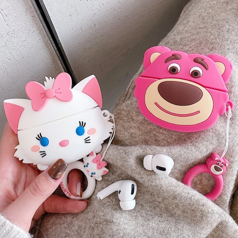 Anime Mary Cat Lotso Headphone Protective Cover Cartoon Cute Women Silicone Bluetooth Wireless Earphones Box Airpods Pro2 Gift