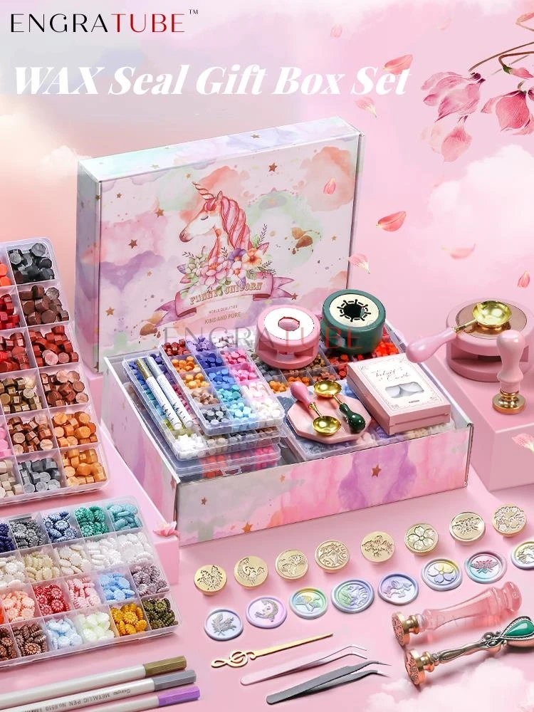 9-32pcs Wax Seal Beads Stamps Set Scrapbook Material DIY Craft Set Party Decoration For Birthday Wedding New Year Gift Box Kits