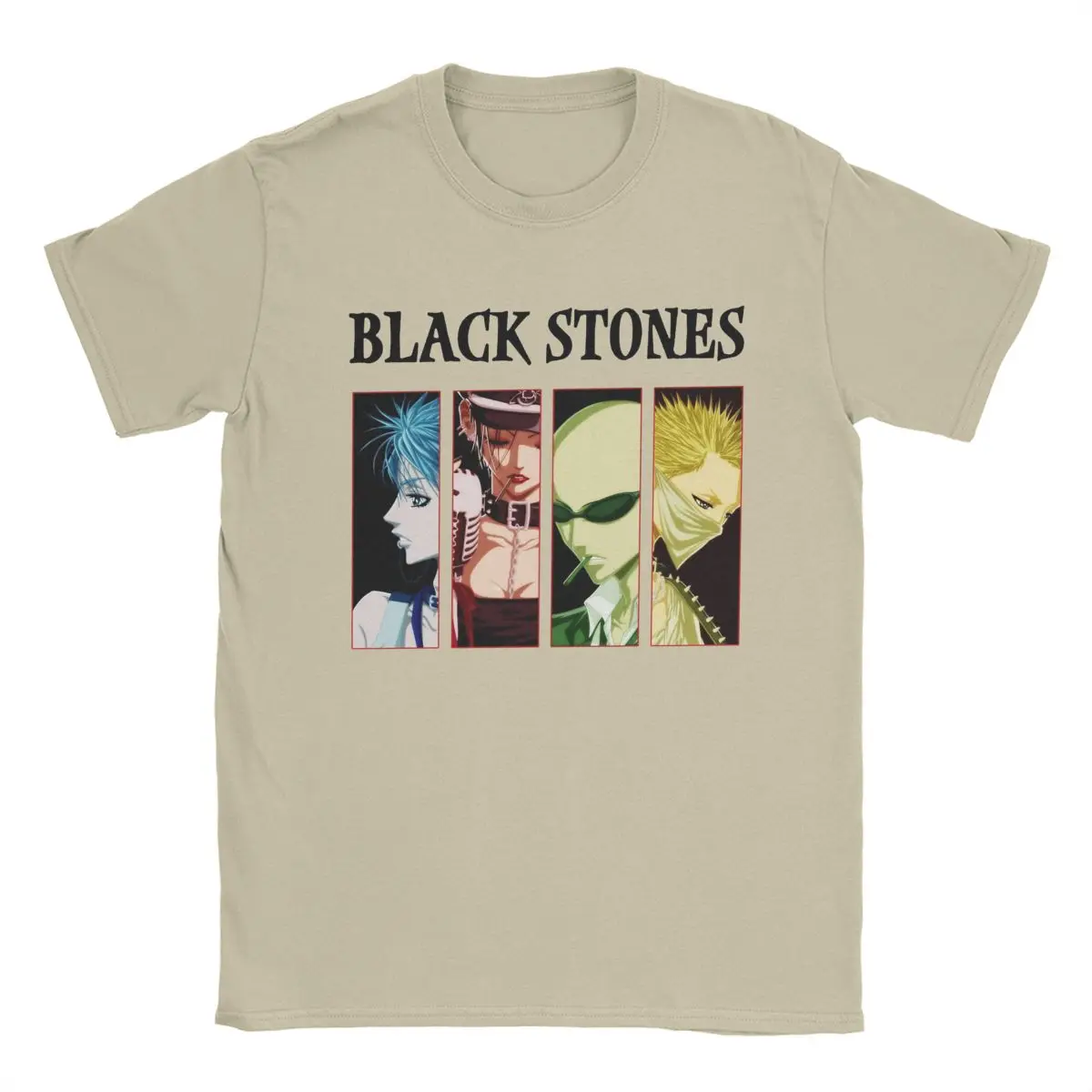 Men Nana Osaki Anime Black Stones T Shirt Pure Cotton Clothes Unique Short Sleeve Crew Neck Tee Shirt Original T-Shirt