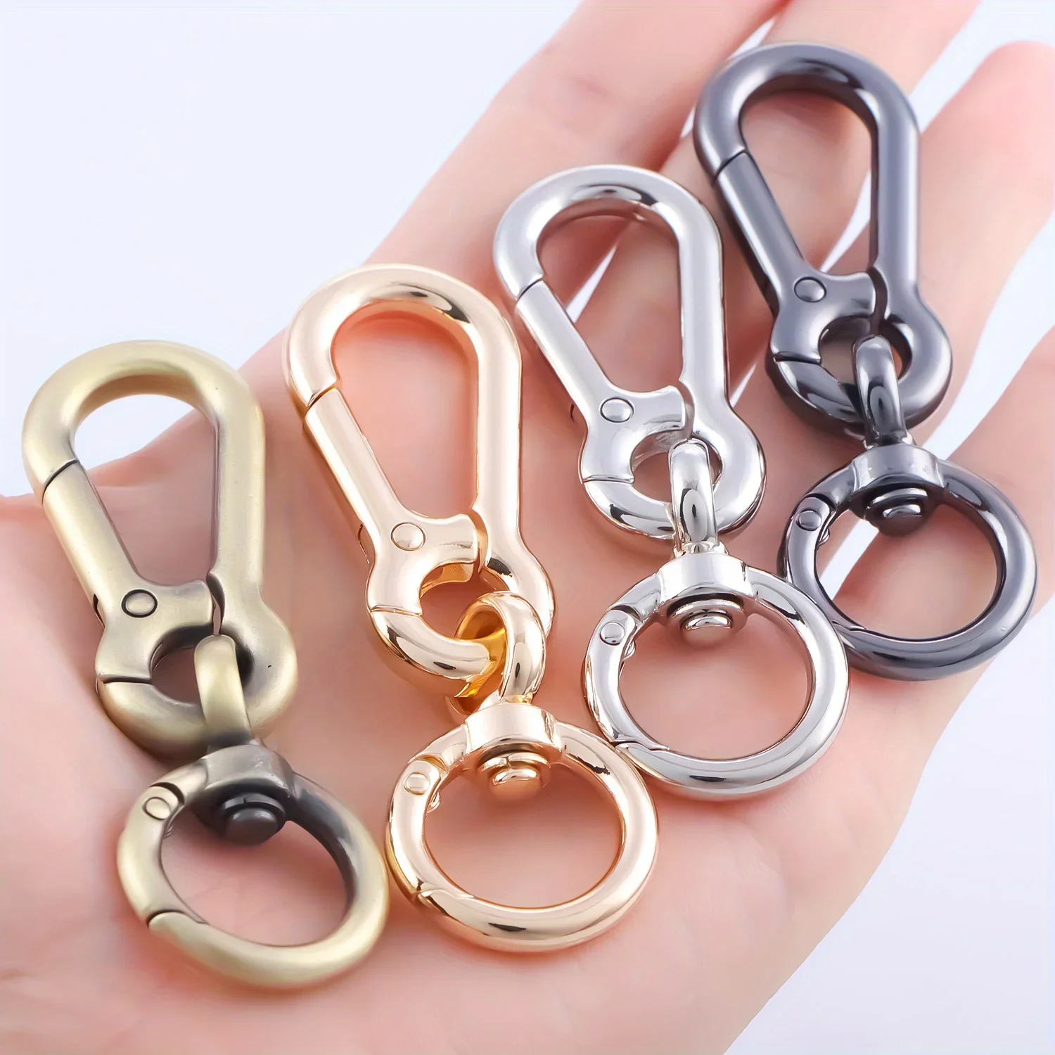 2pcs Metal Spring Snap Hooks Clip, Car Keys Keychain, Trigger Spring Swivel Buckles for Bags Keys