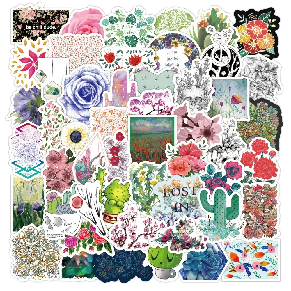 10/30/50PCS Small Fresh Petal Flower Bud Sticker DIY Suitable for Luggage Water Cup Skateboard Ipai Toy Sticker Wholesale