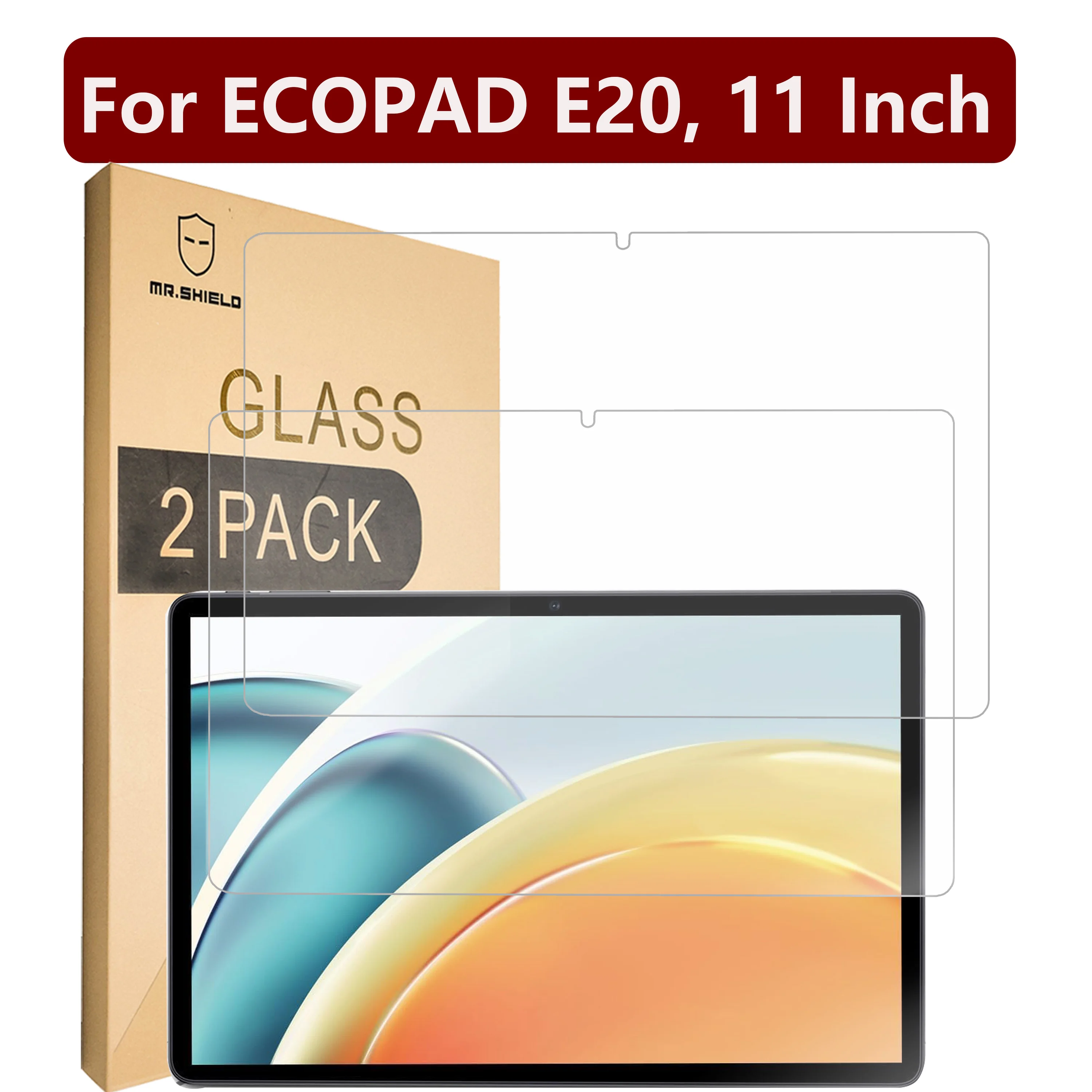 

Защитная пленка для экрана Mr.Shield, совместимая с ECOPAD E20, 11 дюймов [закаленное стекло] [2-PACK] [Японское стекло с твердостью 9H]