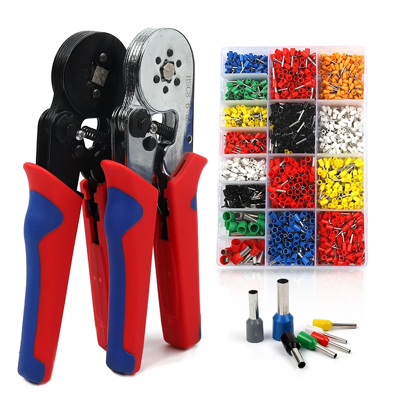 

Tubular Crimping Terminals Electrical Tool Kit HSC8 6-4A 0.25-10mm² 23-7AWG 6-6A 0.25-6mm² High Precision Crimper Plier Set