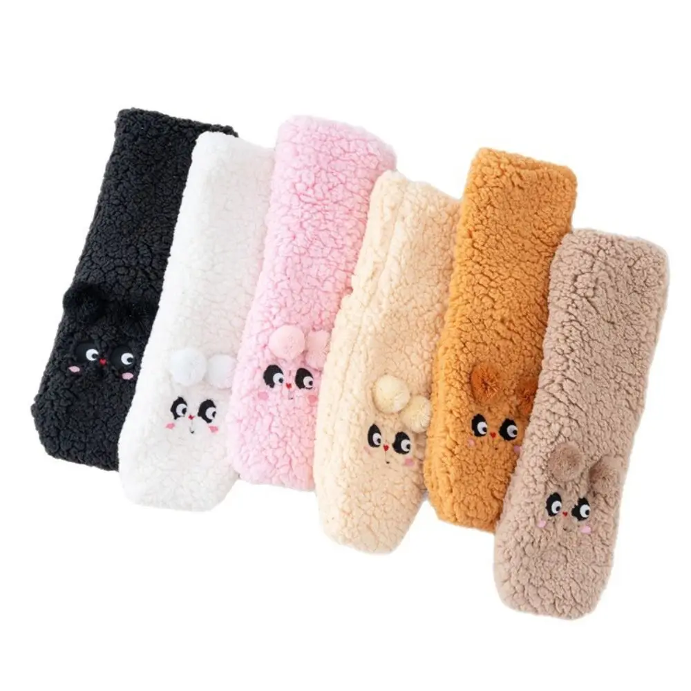 

New Bear Floor Socks Thicken Non-slip Middle Tube Socks Warm Soft Lamb Wool Socks Home