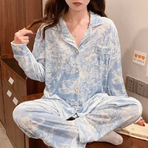 Black Velvet Pajamas Autumn Winter Female 2PCS Sleepwear Pijamas Suit Sexy Leopard Lace Trouser Nightwear Loose Casual Homewear