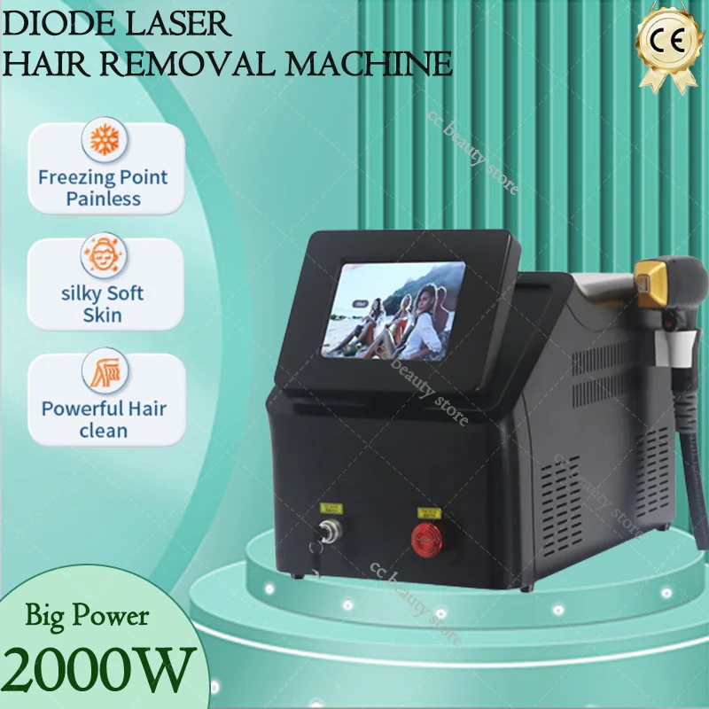 Professionele 2000W Ijs Platina 808 Diode Laser Ontharing Machine Ijs Platina 3 Golflengte 755 808 1064 Verwijderen Haar Epilatio