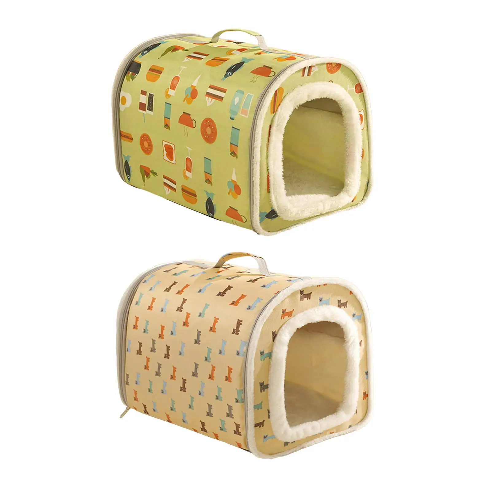 Foldable Cat Dogs Pet House Nest with Cushion Mat Versatile Detachable Zipper