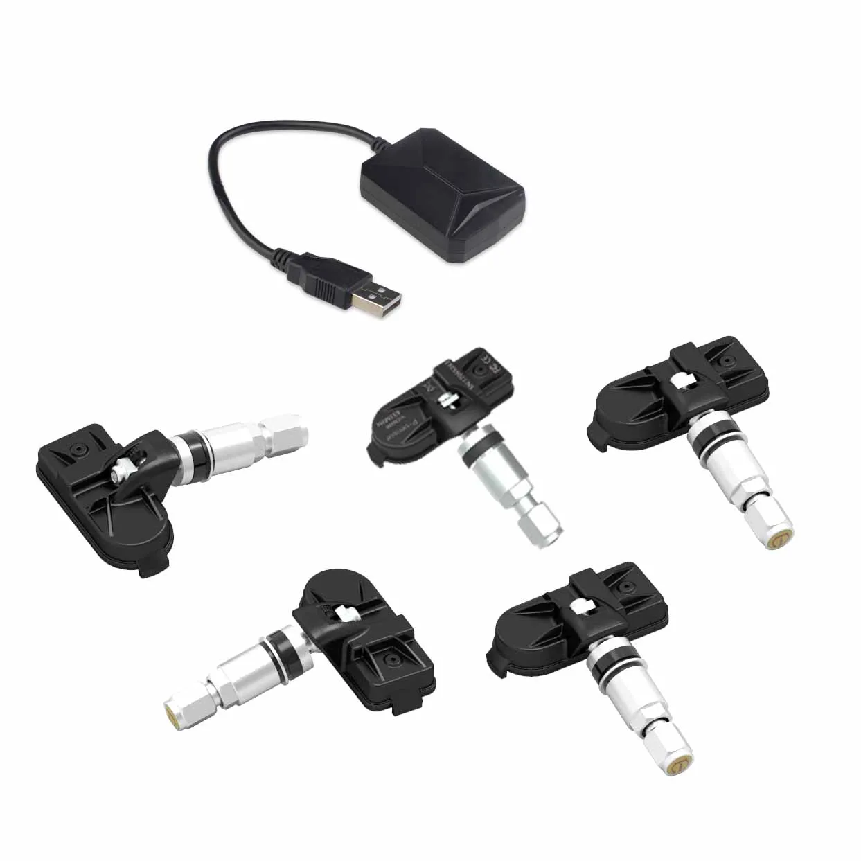Car USB 5 Tires TPMS for Android Player Audio With Internal Sensor Wireless Tire Pressure Monitoring System Tpms for Car