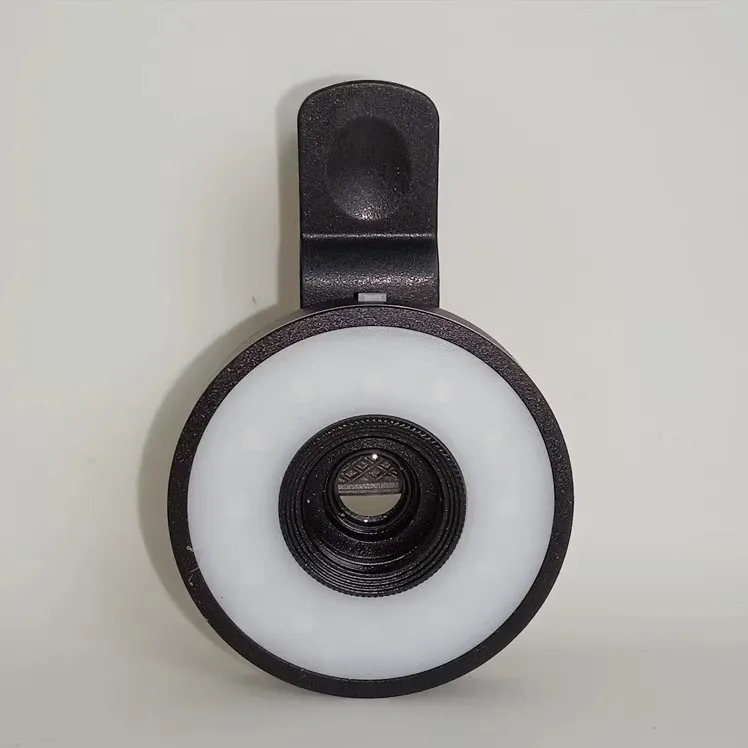휴대폰 매크로 사진 링 포커싱 LED 15 배 확대 클립 렌즈, 럭셔리 실버 동전, 쥬얼리 엠보싱 스탬프 평가