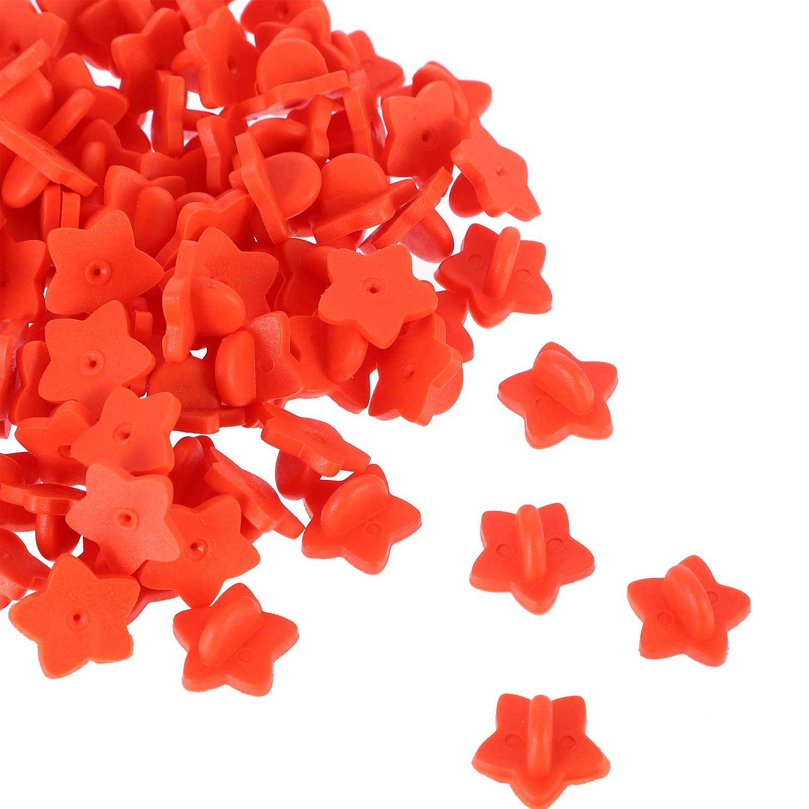 

100pcs Star Pin Backs Pin Back Holder Hat Badge Tie Tack Lapel Pins Rubber Clutch Backings Jewelry Accessories