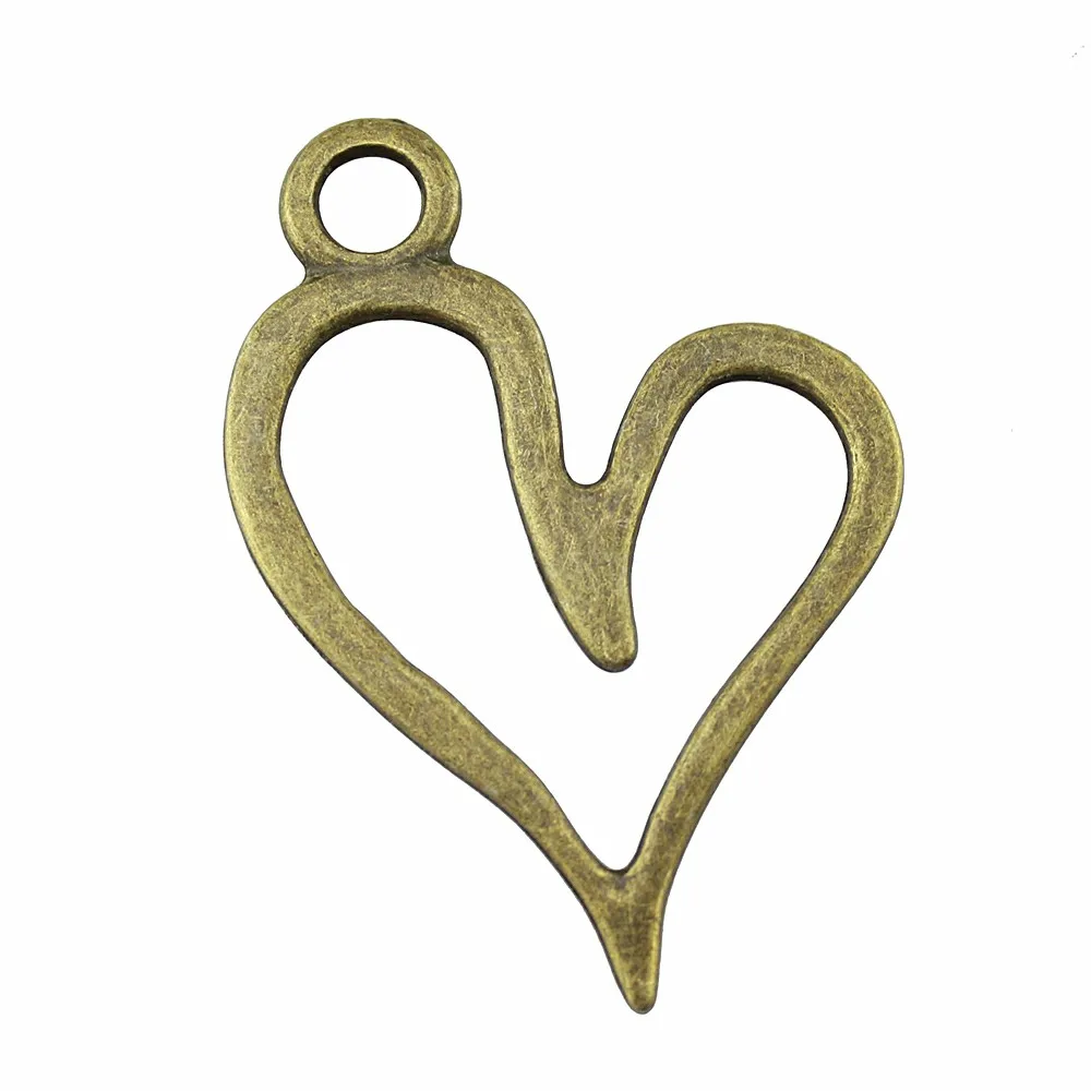 WYSIWYG 1pcs 66x46mm Vintage Big Hollow Heart Charm For Jewelry Making Big Hollow Heart Pendants Charm Big Heart