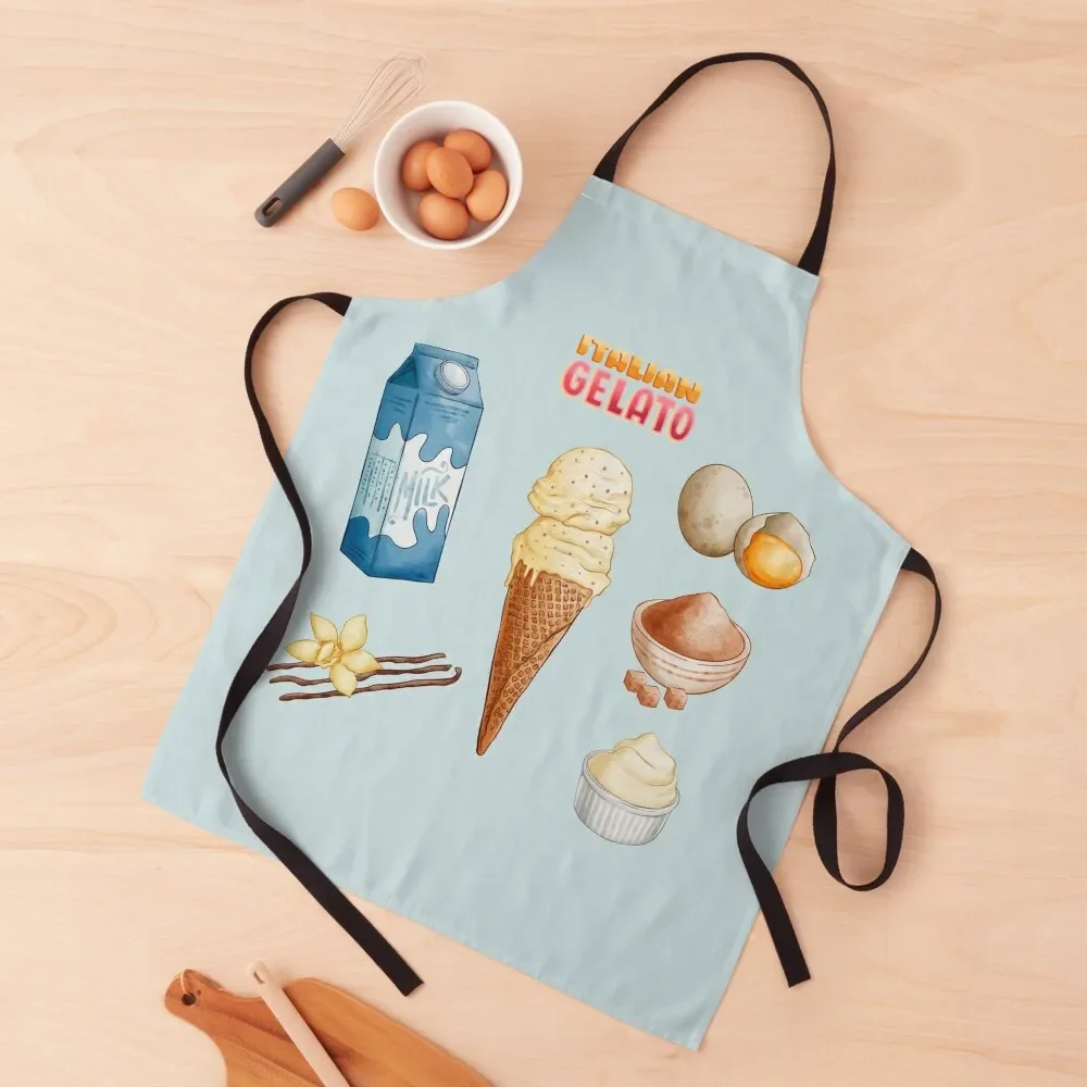 

Italian Vanilla Gelato Ice Cream Recipe Apron household woman professional hairdressing Apron