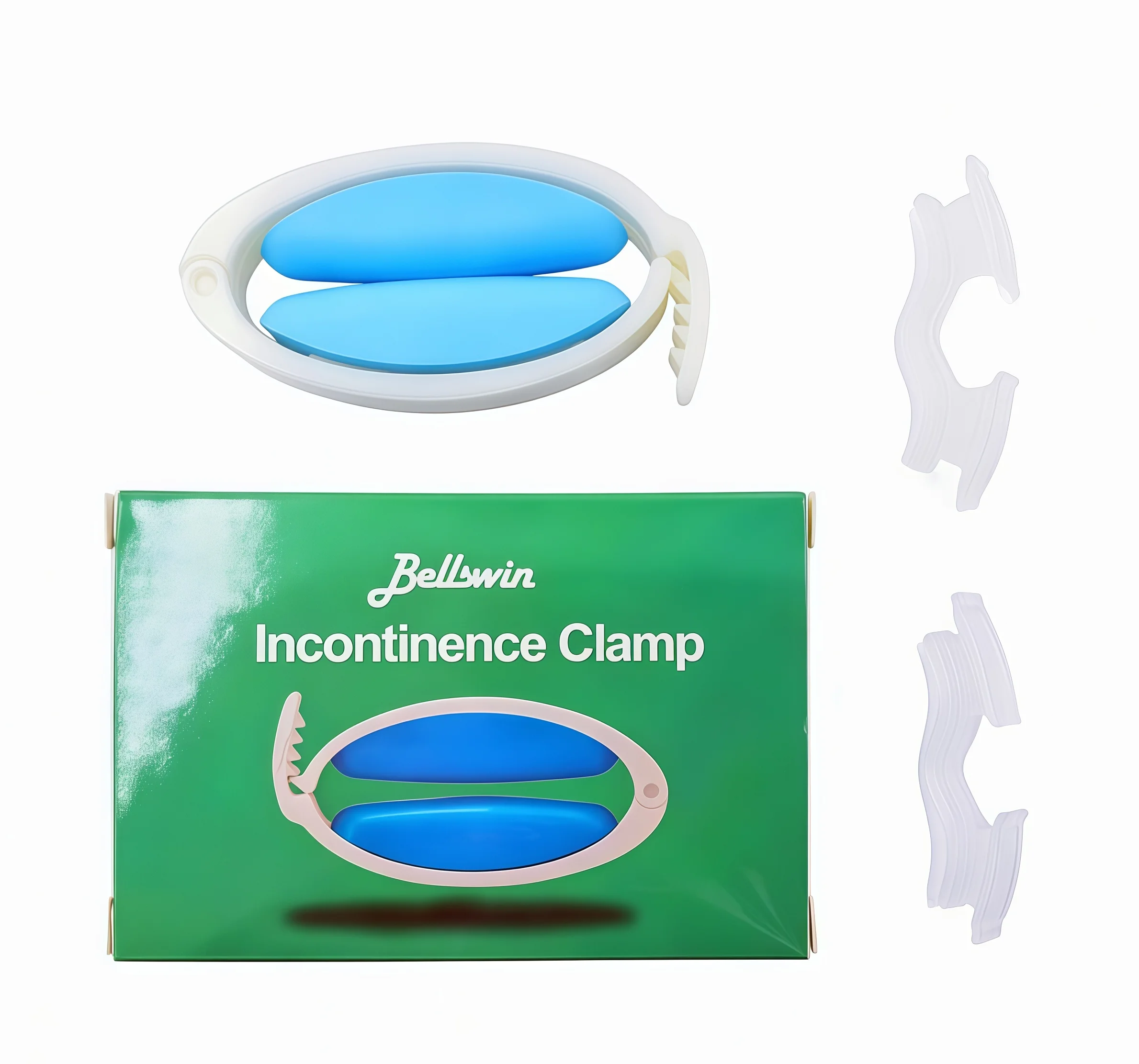Bellswin Adjustable Male Urinary Incontinence Care Clip Soft Silicone Penile Clamp with Pressure Level for Men