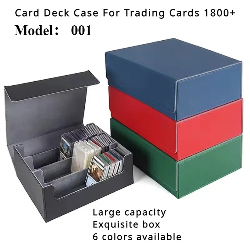 Magnetic PU Leather Storage Box for 1800/600/100+ Trading Cards, Durable Commander Deck Organizer for Card Games