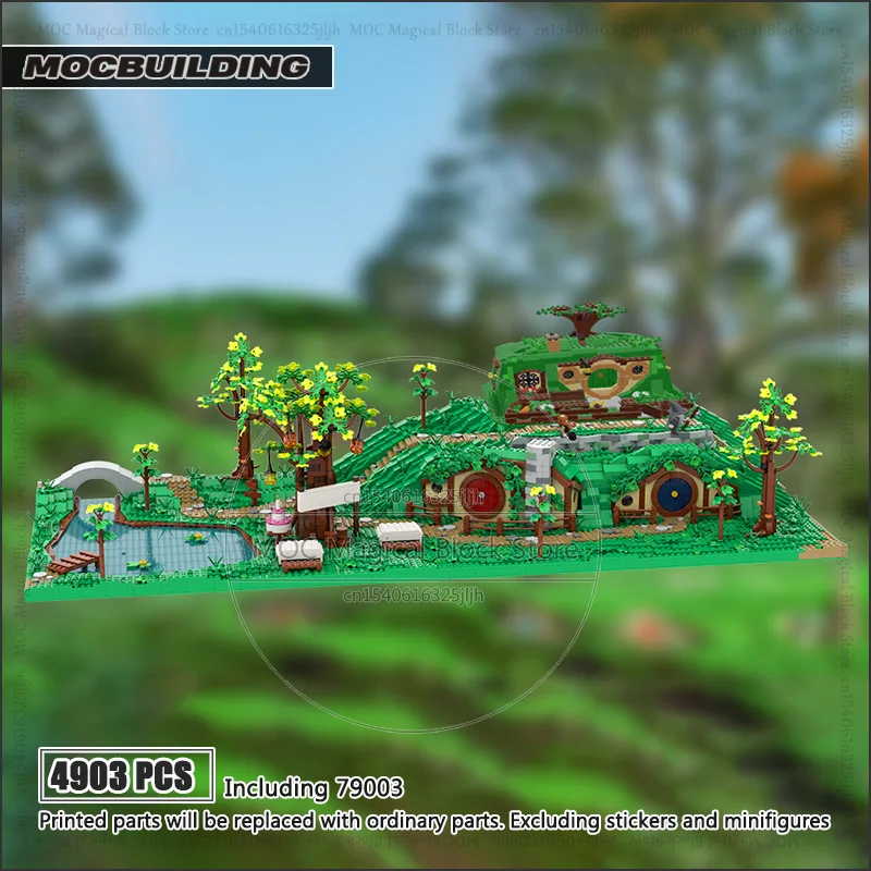 The Shire Movie Scene MOC Building Bricks Houses Trees Base Castle Architecture Technology Bricks Birthday Collection Toys Gifts