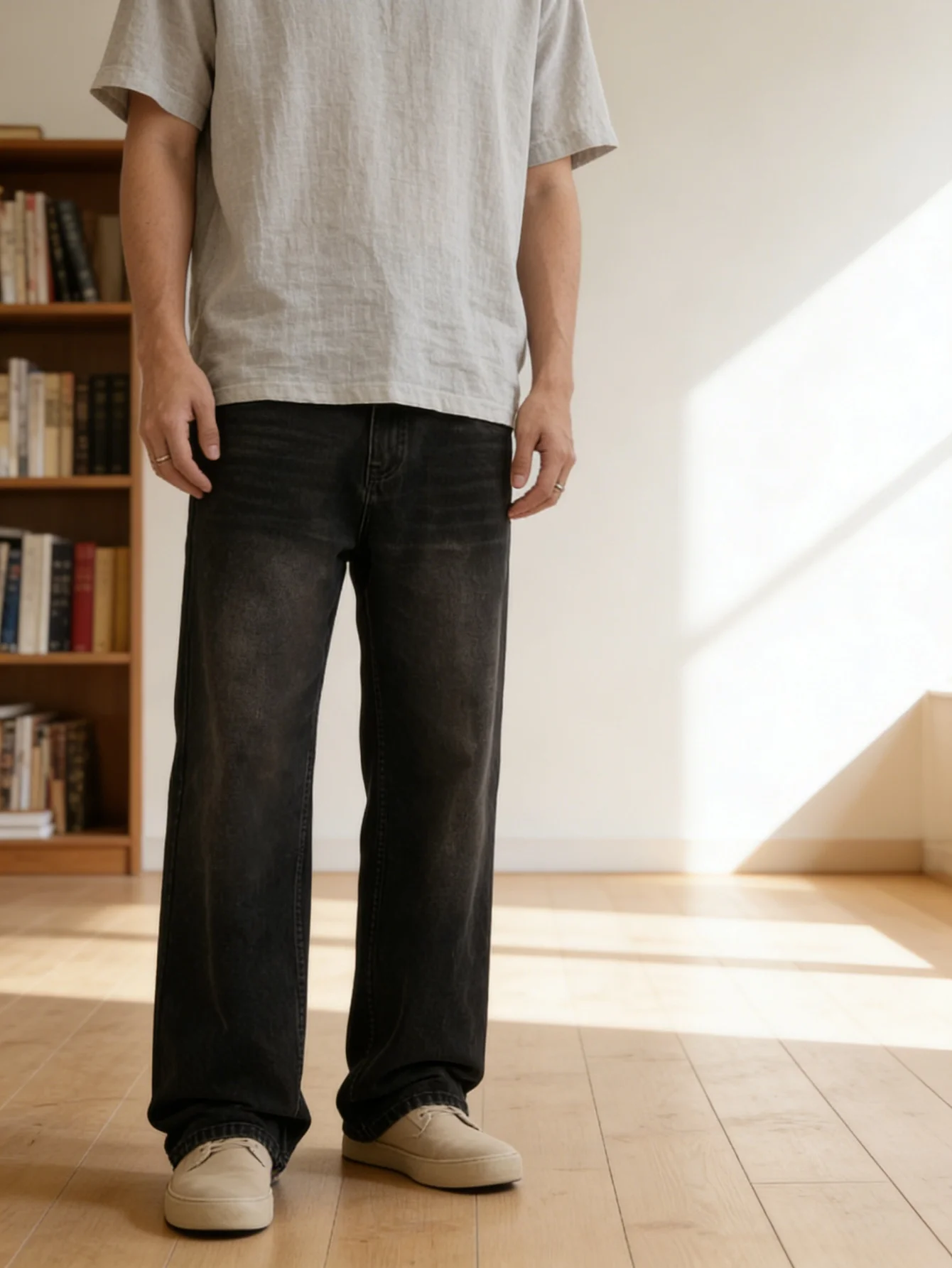Y2K Lightweight Cargo Jeans Men, American Streetwear Trendy Multi-Pocket Denim Pants, Utility Gift for Husband