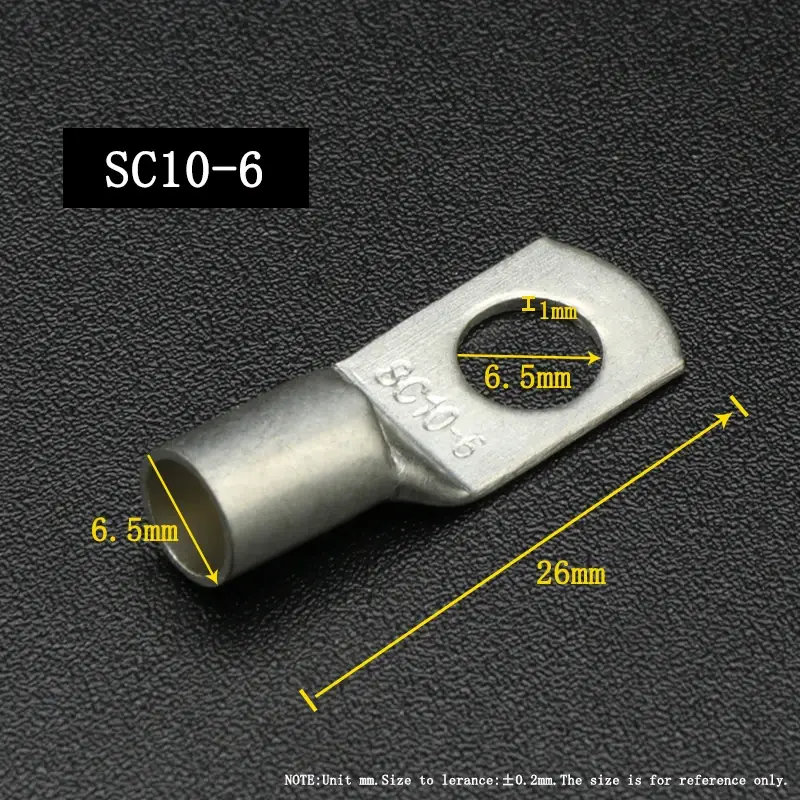 SC Type Wire Nose Terminal SC6 SC10 SC16 SC25 Bare Copper Battery Block Lugs Hole ID 6 8 10 12mm Crimp Wire Connector - Image 16