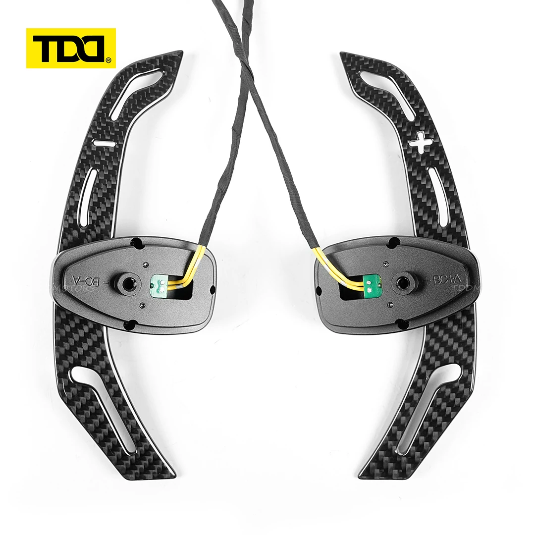 TDD Glossy Carbon Fiber Steering Wheel Magnetic Paddle Shifters For Mercedes Benz W176 W246 W204 W21Magnetic Attraction Function