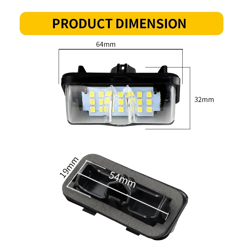 2×LED License Plate Lights for Toyota Mirai Sedan/Rav4/Prius XW50 ZVW35 ZVW50 51 55  Car Assembly White Number Lamps Canbus Bulb