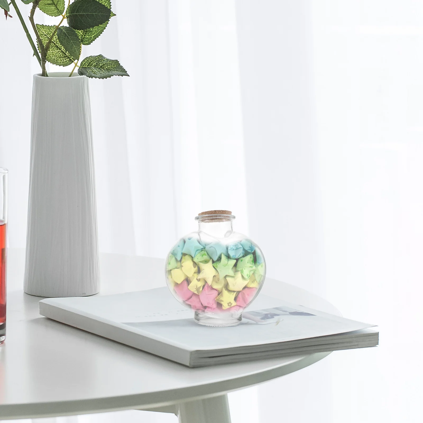 

Empty Wishing Bottle Glass Luck Jar Wooden Cork Diy Storage Container Transparent Creative Gift For Perfume Essential Oil Herbs