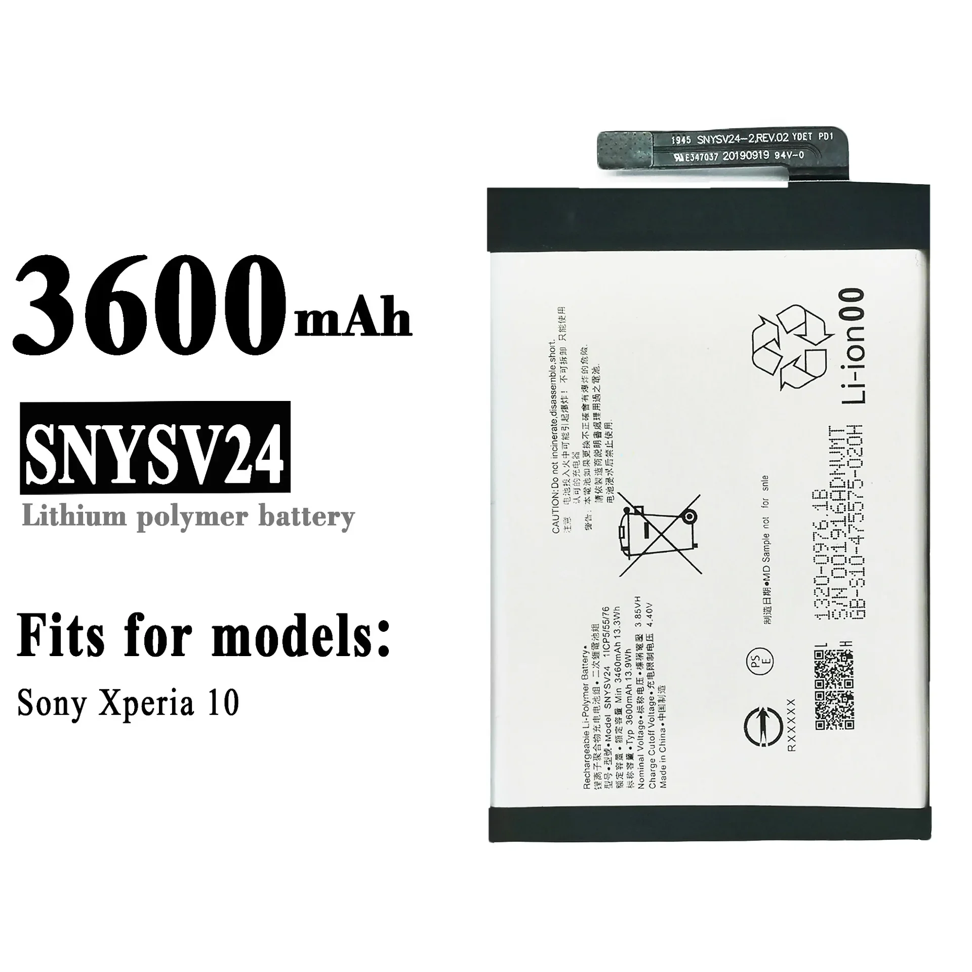 

SNYSV24 Replacement Battery For Sony Xperia 10 High Quality 3600mAh Phone Large Capacity New Internal Batteries +Tools