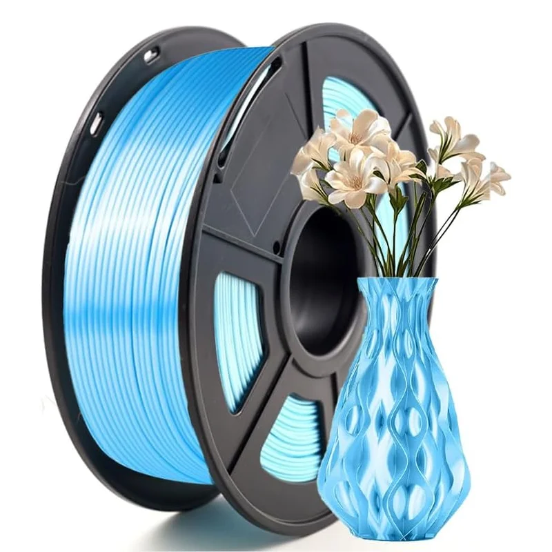 

Silk Blue PLA Filament 1.75mm 3D Printer Filament with Shiny Surface, Shiny PLA Silk Filament 250g Spool 3D Printing Filament.