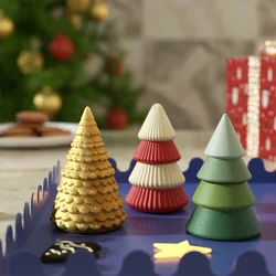 Nicole Christmas Tree Candle Jar with Lid Concrete Silicone Mold DIY Handmade Jesmonite and Cement Christmas Mould