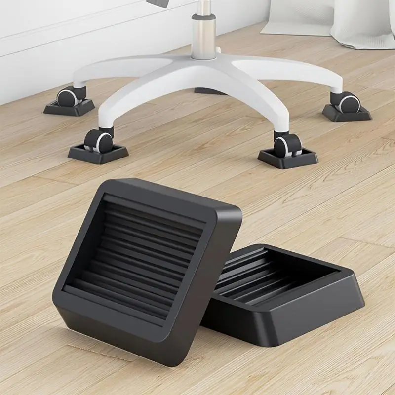 4PCS Non Slip Furniture Caster Cup Silicone Office Chair Pad Bed Couch Wheel Stopper to Prevent Scratches for Hardwoods Floor