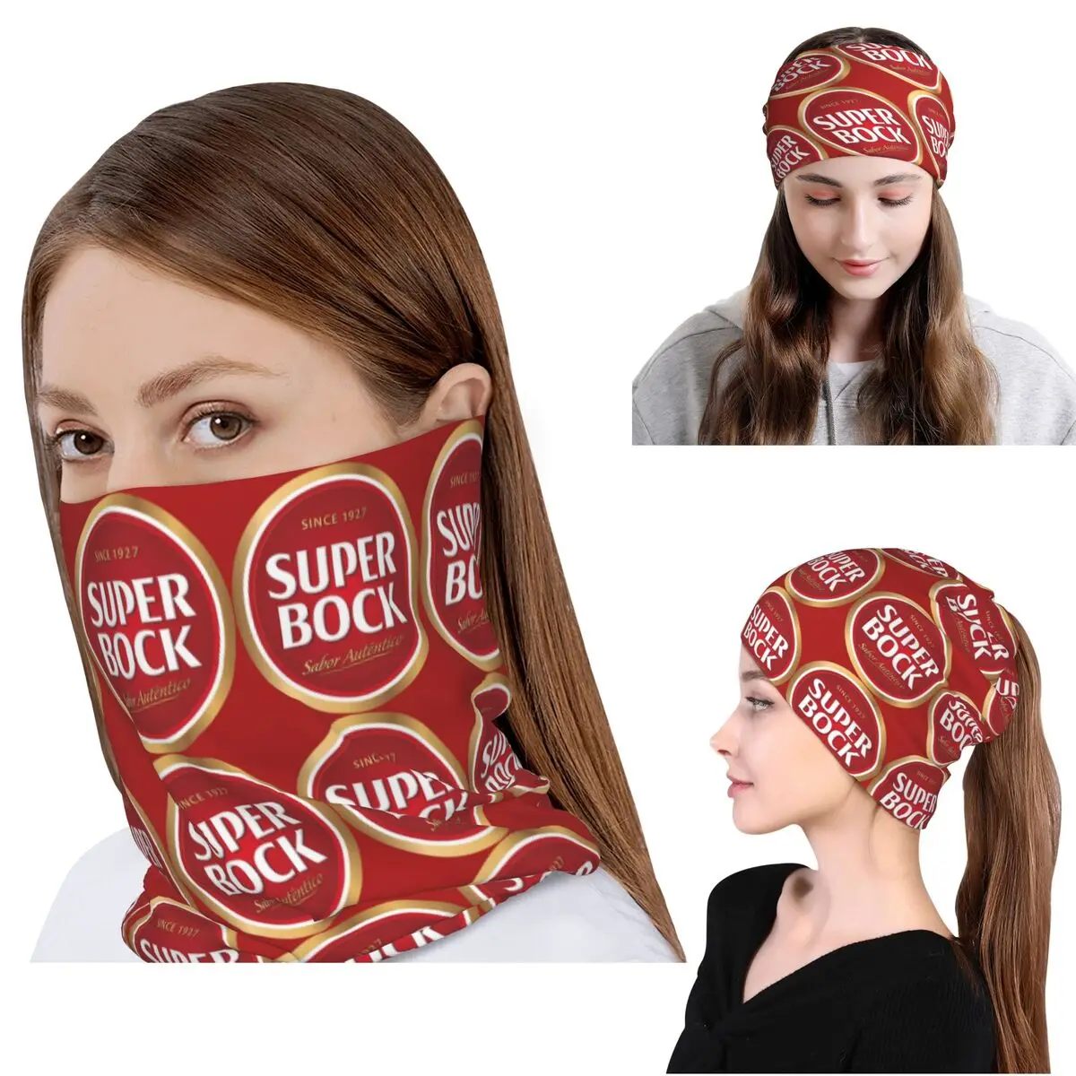 

Многофункциональный шарф-бандана Super Bock: ветрозащитная маска для лица, шапка-бини, унисекс, для взрослых