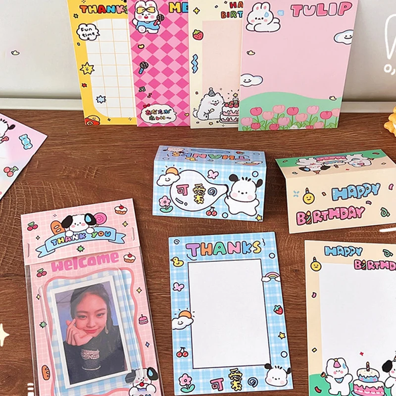 10pcs Original Dog Kawaii Card Memo Pad Packaging Card Set Material Paper Shipping Jewelry Gift Baking Biscuit