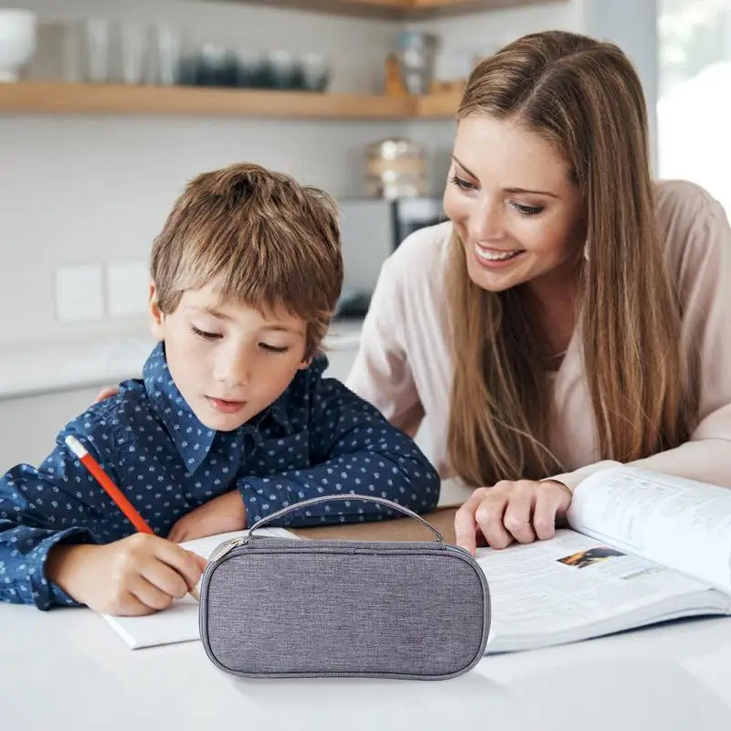 Pencil Pouch Large Capacity Pencil Case Pen Bag With Handle Multifunctional Stationery Makeup Storage Pouches For Scissors Ruler