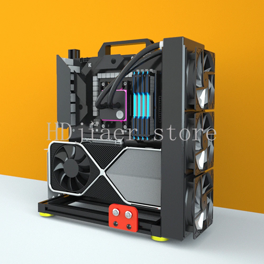 

Open-Air PC Case Frame - External Cooling, ITX Bracket/ATX Support, Water-Cool Ready Vertical Gaming Stand