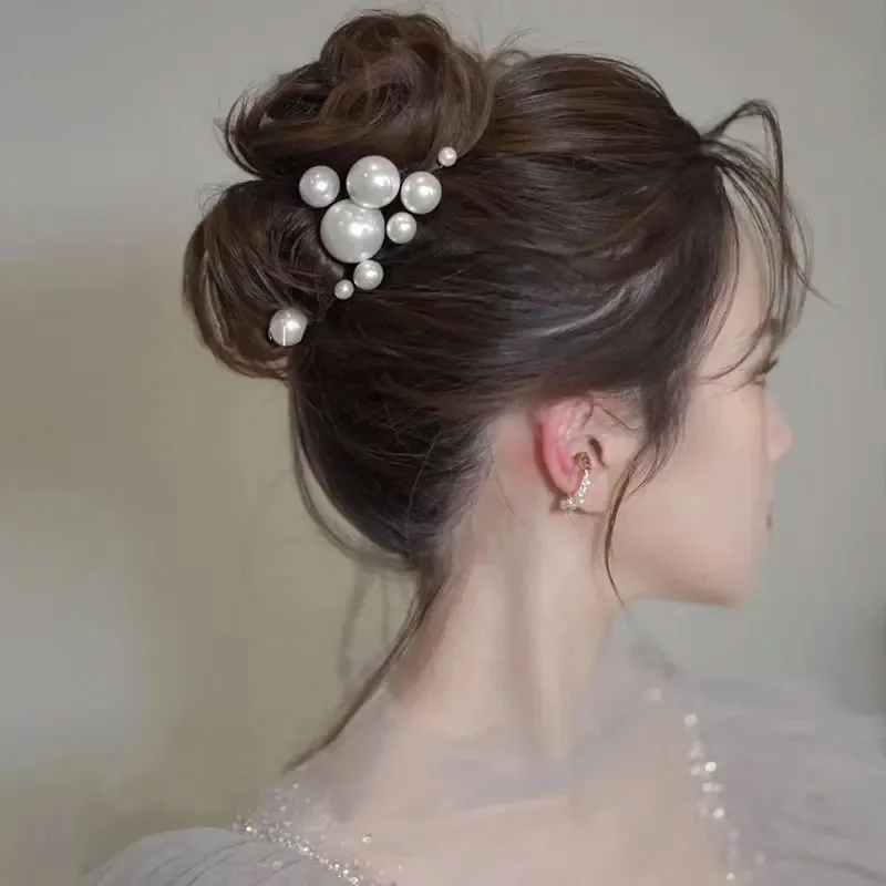 Fashion Metal U Shape Pearl Hairpin Clips Wedding Bridal Updo Ornaments Ancient Costume Modeling Hair Jewelry Accessories Gifts image 4