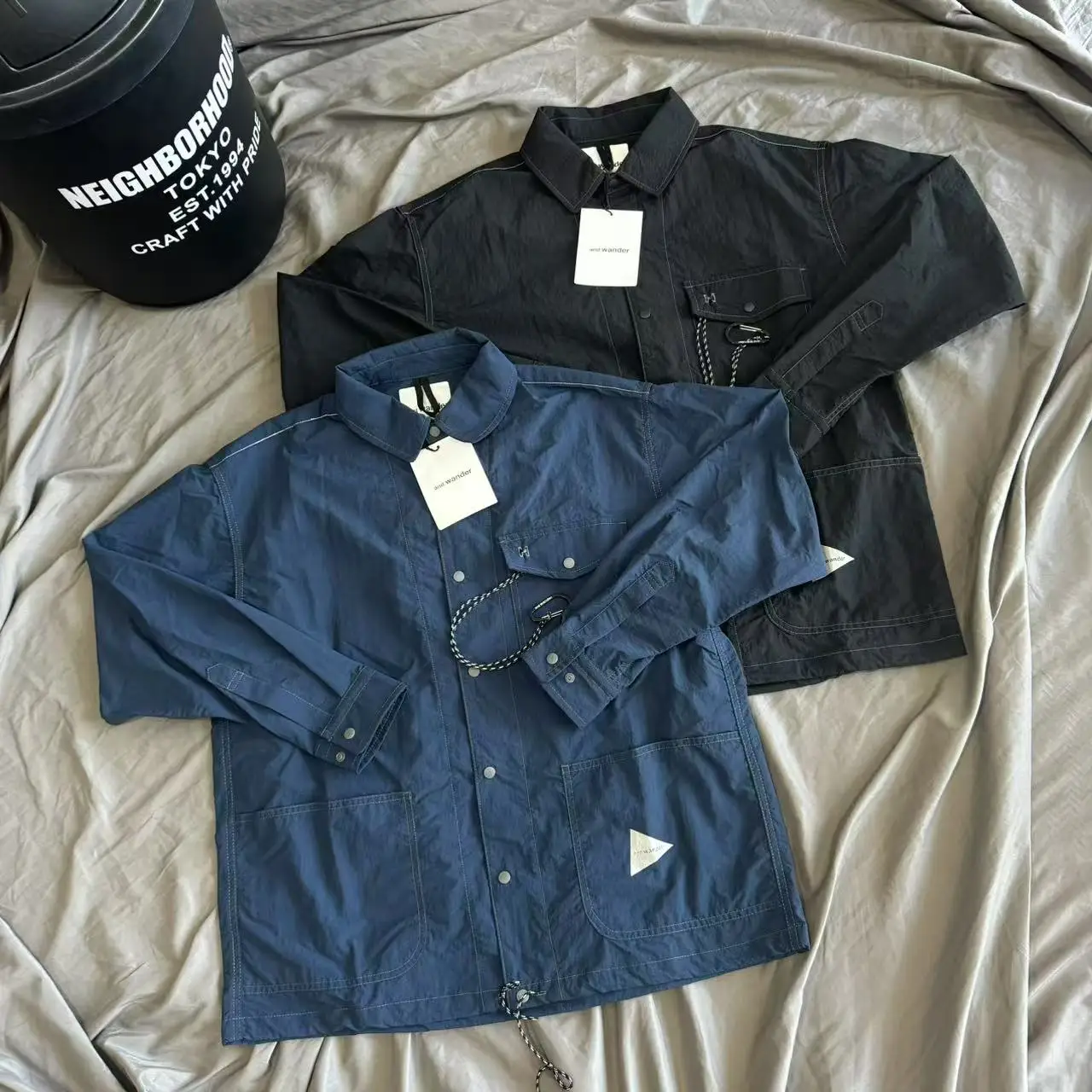 

Japanese Style Functional Long Sleeve Work Shirt Jacket Loose Fit Reflective Quick Dry Men's Casual Fashion Shirt