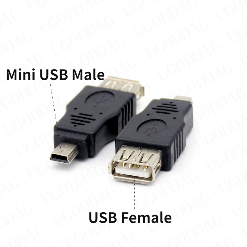 Mini usb macho para usb fêmea conversor conector transferência de dados sincronização otg adaptador para carro aux mp3 mp4 tablets telefones u-disco mouse