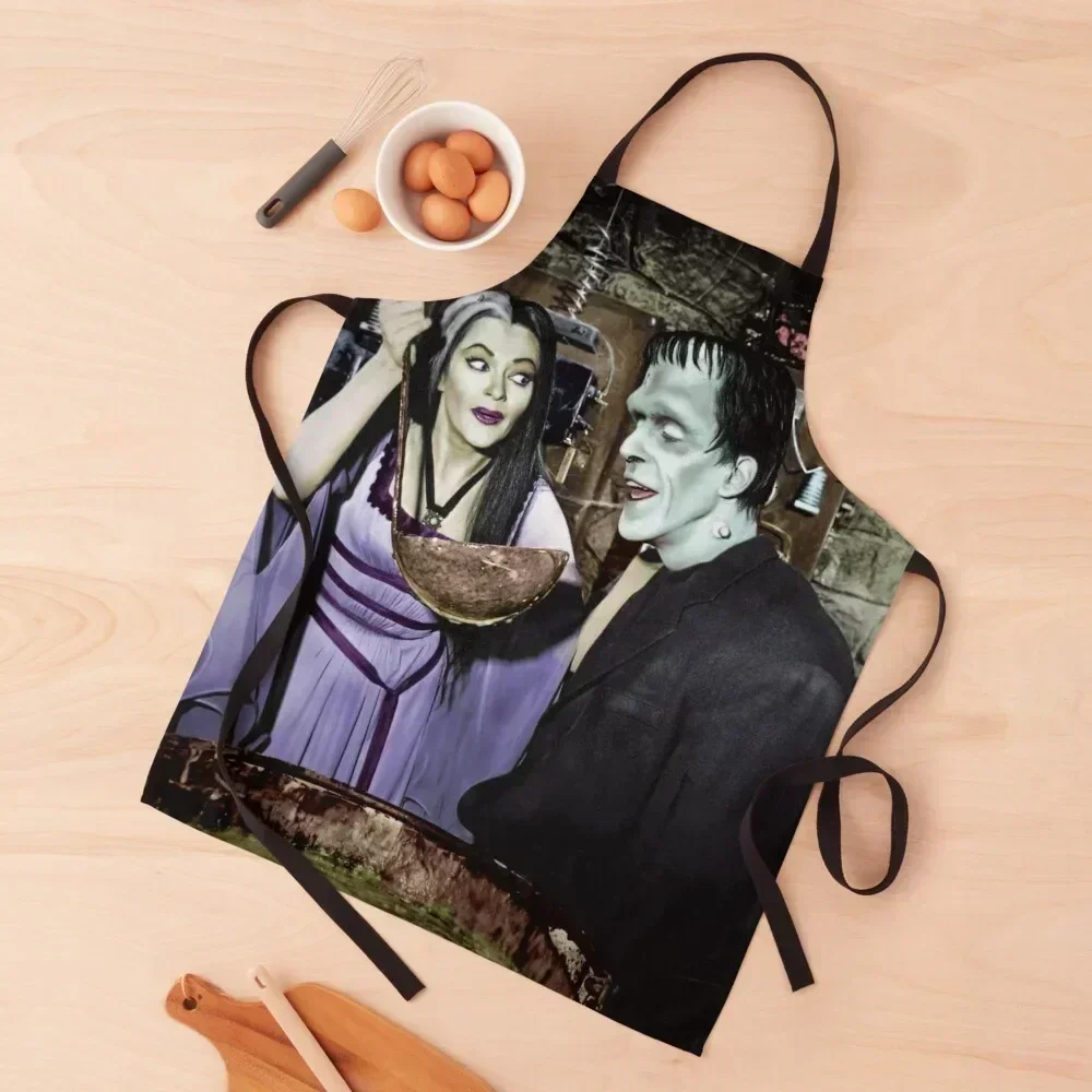 

Lily and Herman Munster Apron Kitchen And Household Goods Children'S Hairdressing kitchen clothes for men Apron