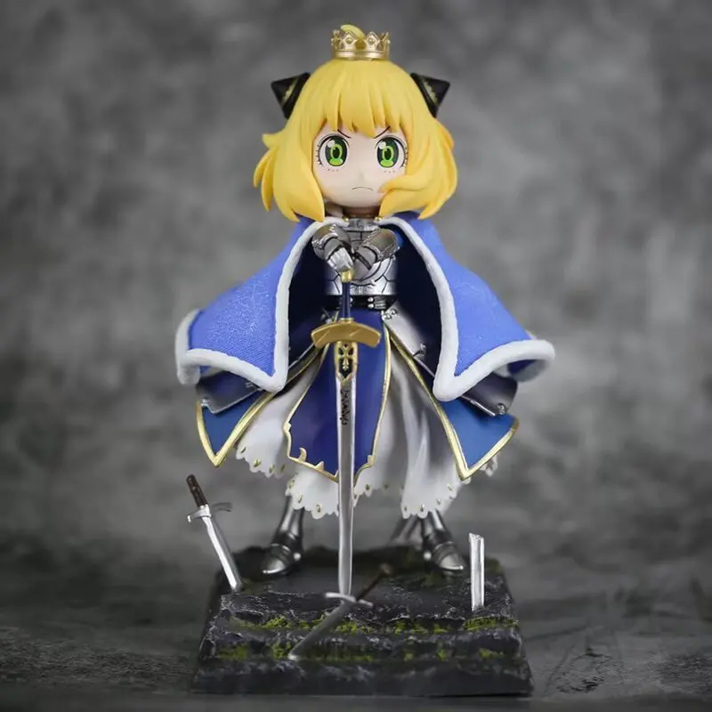 

Spy×Family Series Anya Forger Cos Saber Artoria Q версия фигурки игрушки создают коллекционные украшения аниме периферийные устройства подарки на день рождения