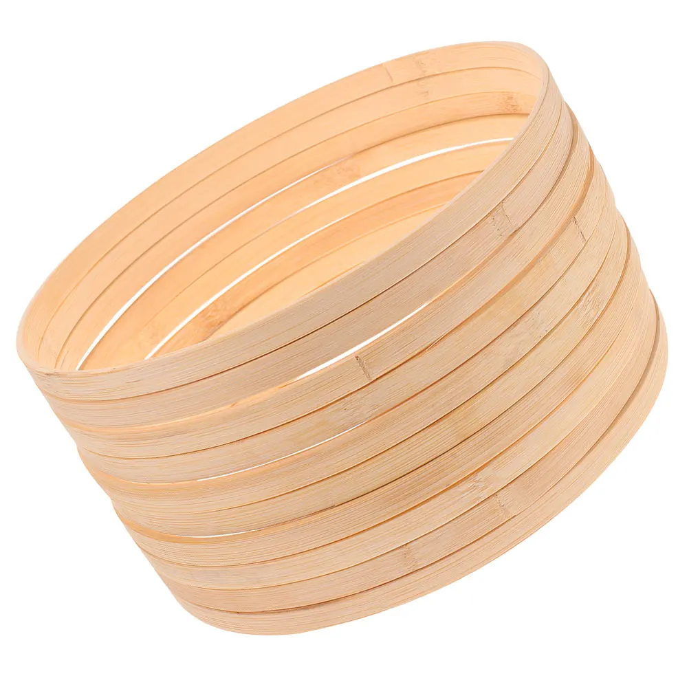 

10pcs Bamboo Embroidery Hoop Round Craft Rings For Diy Wreath Dream Catcher Wall Decor Macrame Supplies Floral Hoops