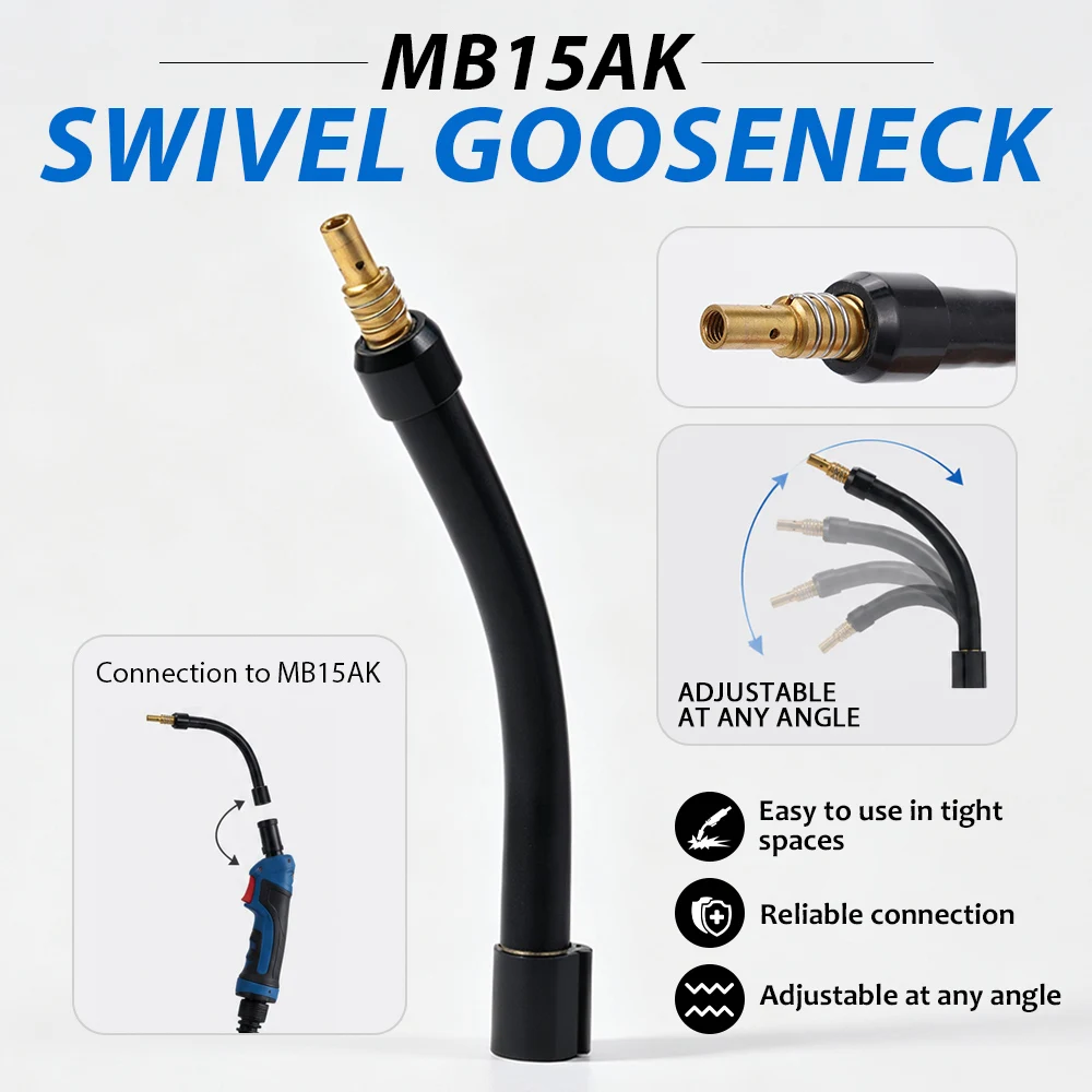 MB15AK Swivel Welding Gooseneck 360 Adjustable Bend Pipe Premium Accessories For MIG MAG Torch Industrial Pipeline Repair Work