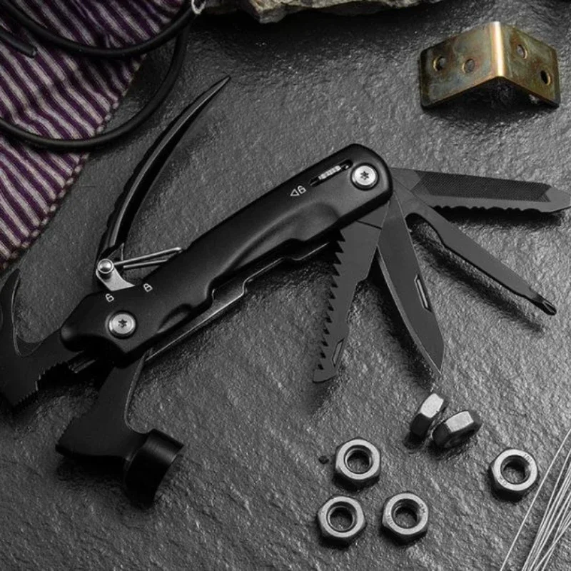 Multi-Function Stainless Steel Pliers 12 In 1 Portable Multi Tools Claw Hammer Lifesaving Hammer Knife Hand EDC Tools