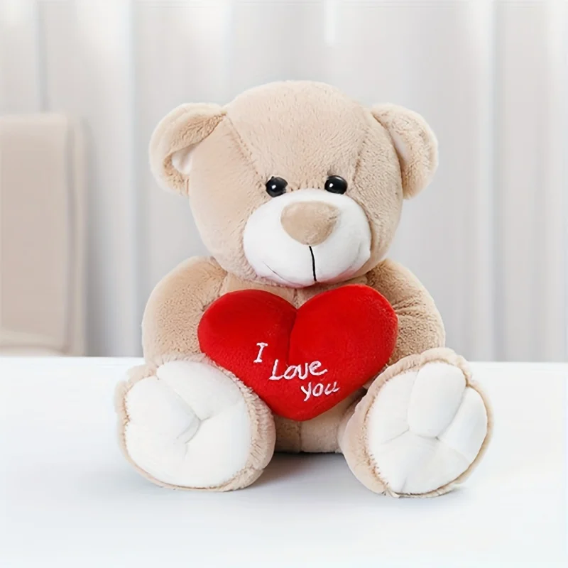 1PC Adorable Cartoon Rose Teddy Bear Doll Pillow - Perfect Plush Toy for Valentine\'s Day & Weddings!Mother\'s Day gift