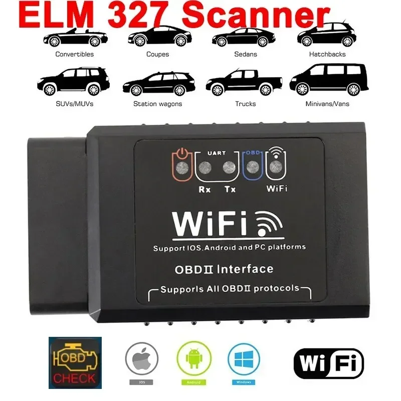 1 Pc OBD II WIFI ELM327 V 1.5 Scanner OBD II Automotive Fault Detection Instrument Simple and Easy to Operate