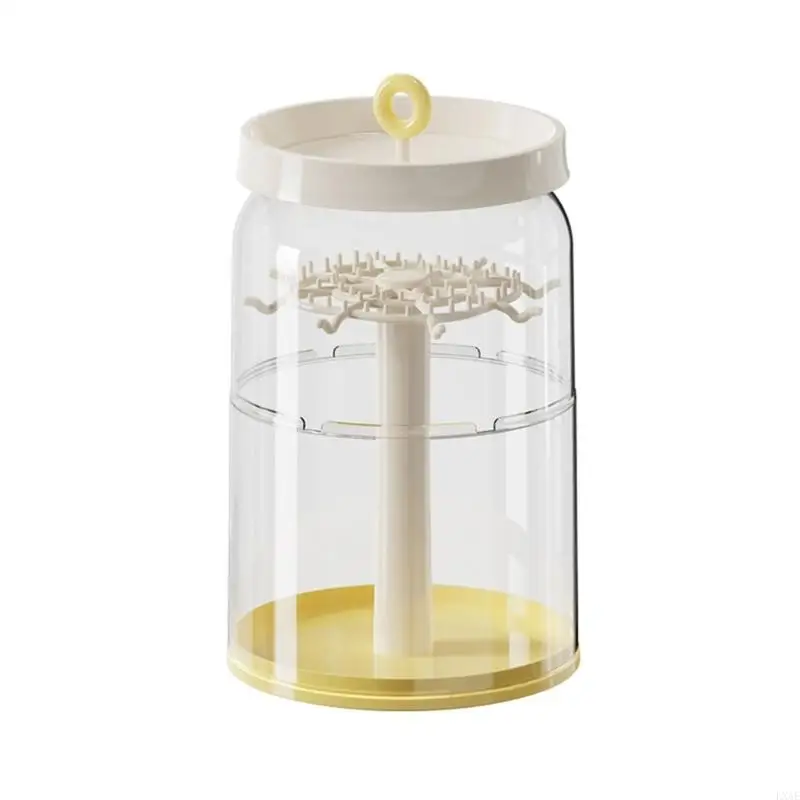 360° Whirling Display Cabinet With Clear View Dustproof Case For Collectible Jewelry Plastic Construction
