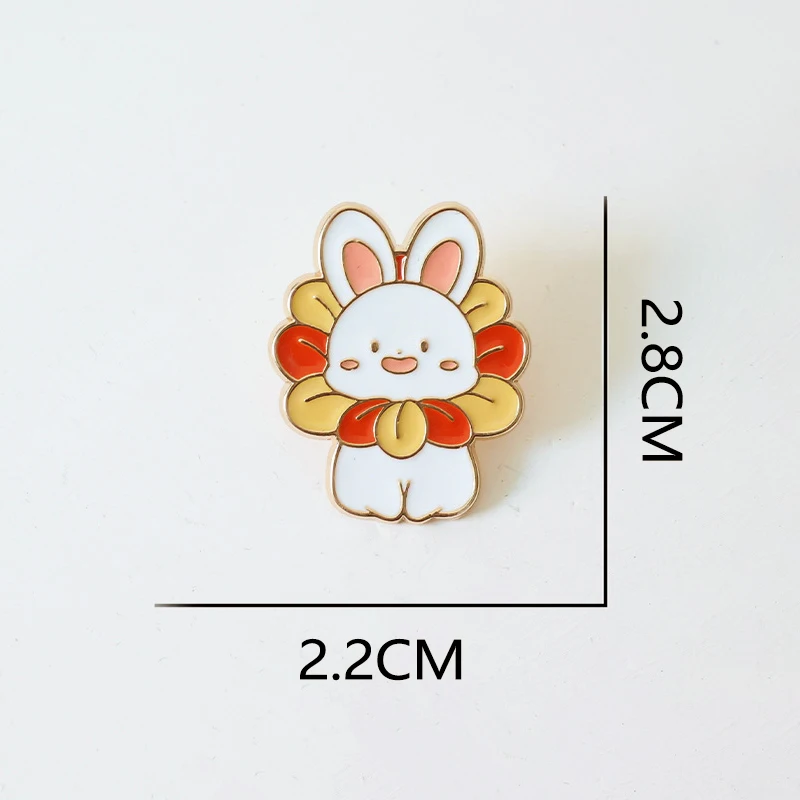 Broche de conejo, insignia de conejo de beso de dibujos animados, suéter bonito y dulce para niña, ramillete, ropa, mochila