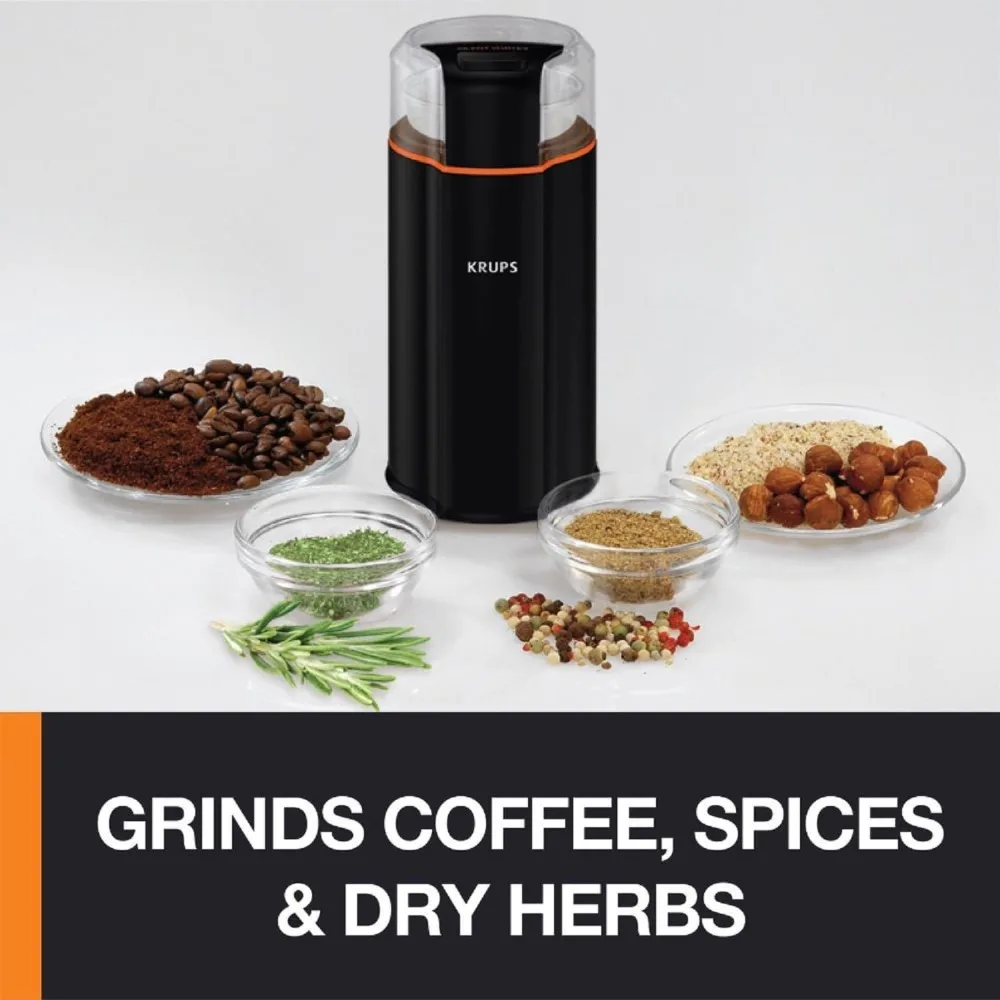 Electric Coffee Grinder: 3 oz Capacity, 5x Quieter, 175W Motor for Coffee Beans, Spices & Herbs - Removable Dishwasher-Bowl