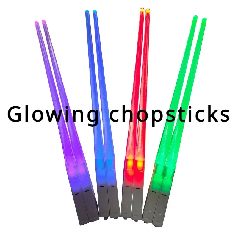 1 Pair LED Chopsticks Luminous Sticks Party Tableware Club Wedding Birthday Raves Concert Halloween Carnival Glowing Chopsticks