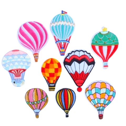 10pcs Cartoon Hot Air Balloon Patches Iron On Clothing Fabric Appliques DIY Clothes patch Decoration