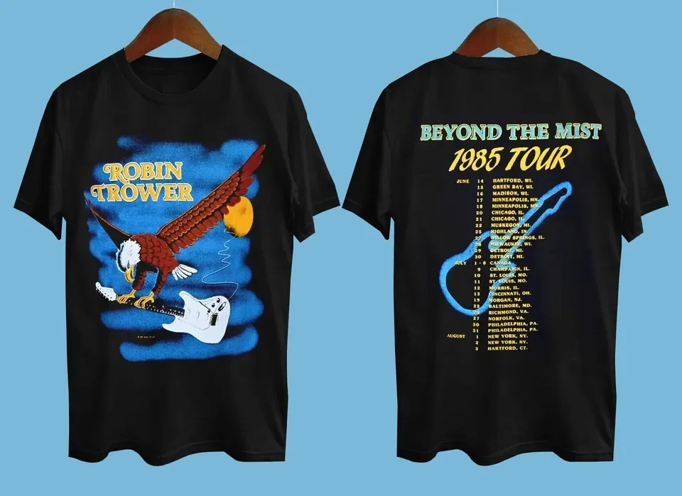 80s Robin Trower Beyond The Mist Tour 1985 Black All Size S-5XL Shirt A