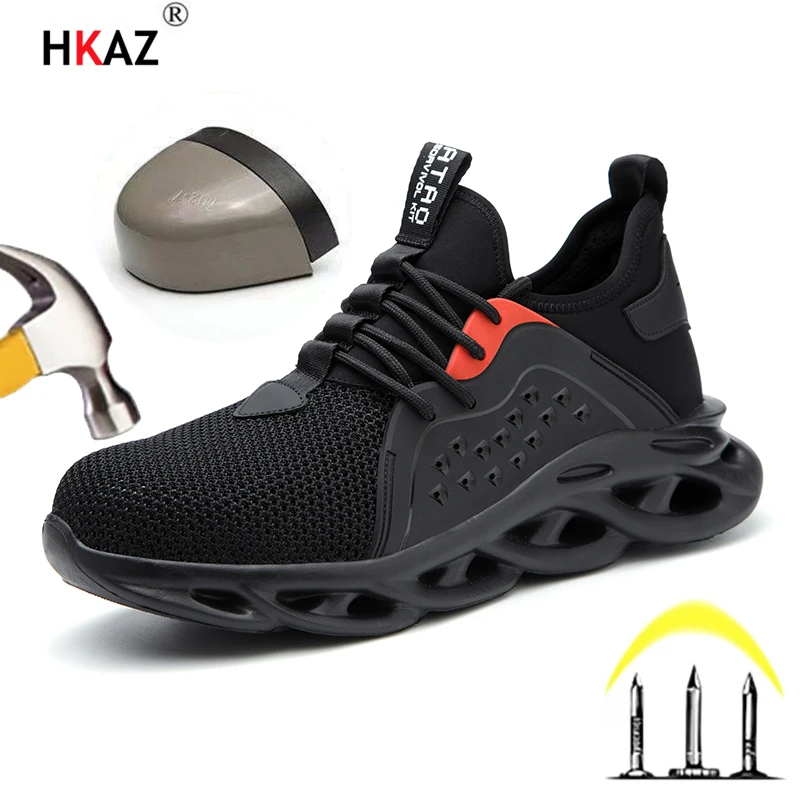 Unisex Women Sneakers Men Indestructible Shoes Work Safety Shoes With Steel Toe Puncture-Proof Male Security Protective Shoes