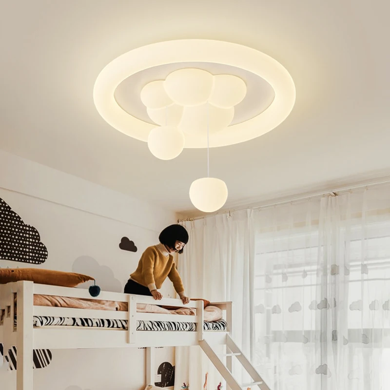 Children's Room Ceiling Lights Modern Cream Style Bubble Ball Cloud Bedroom Lamp LED Warm Baby Room Girl Boy Room Ceiling Lamps